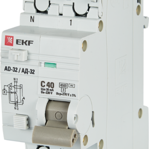 Дифференциальный автомат EKF АД-32 1P N C40 А 30 мА 4.5 кА АС