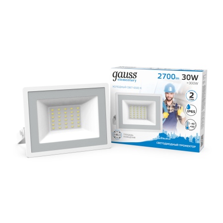 Прожектор светодиодный 30W 2700lm IP65 6500К белый 1/30 Gauss