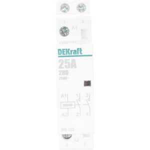 Модульный контактор 2НО 25А 230В МК-103 DEKraft (1 модуль) (1/12)
