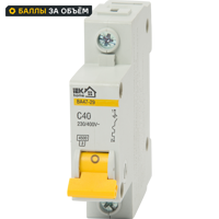 Автоматический выключатель IEK Home ВА47-29 1P C40 А 4.5 кА