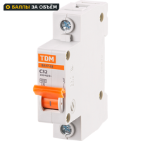 Автоматический выключатель TDM Electric ВА47-63 1P C32 А 4.5 кА SQ0218-0006