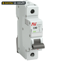 Автоматический выключатель EKF Averes AV-6 1P C40 А 6 кА mcb6-1-40C-av