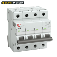 Автоматический выключатель EKF Averes ВАAV-6 4P C25 А 6 кА